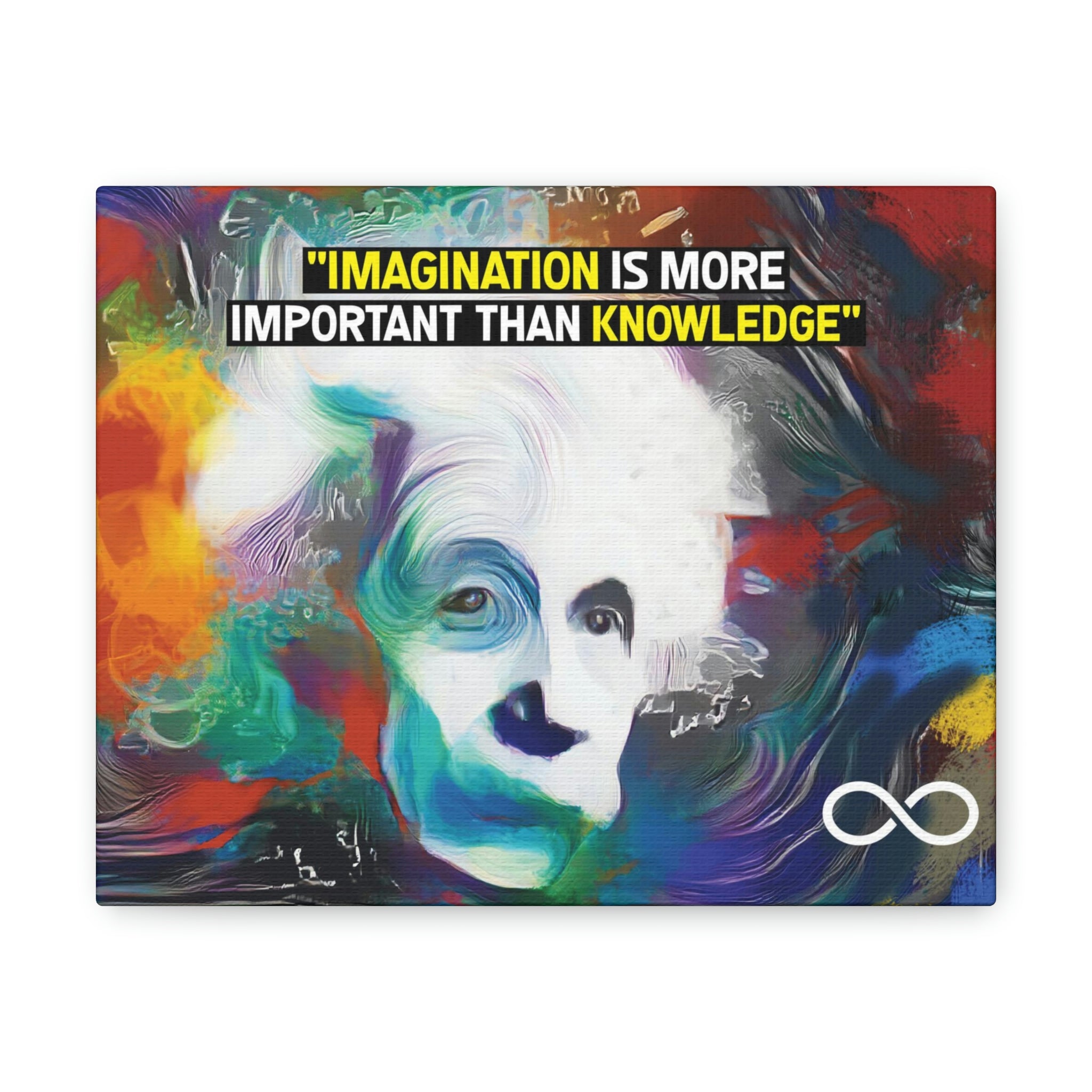Einstein's 'Imagination Is More Important Than Knowledge' Motivational Scientific Canvas Poster