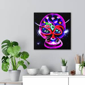 Purple Sugar Skull  space radiant digital art airbrush art space