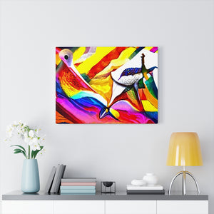 dove flying above a rainbow abstract art modern art wet romanticism hyperdetailed geometric abstract art pointillism