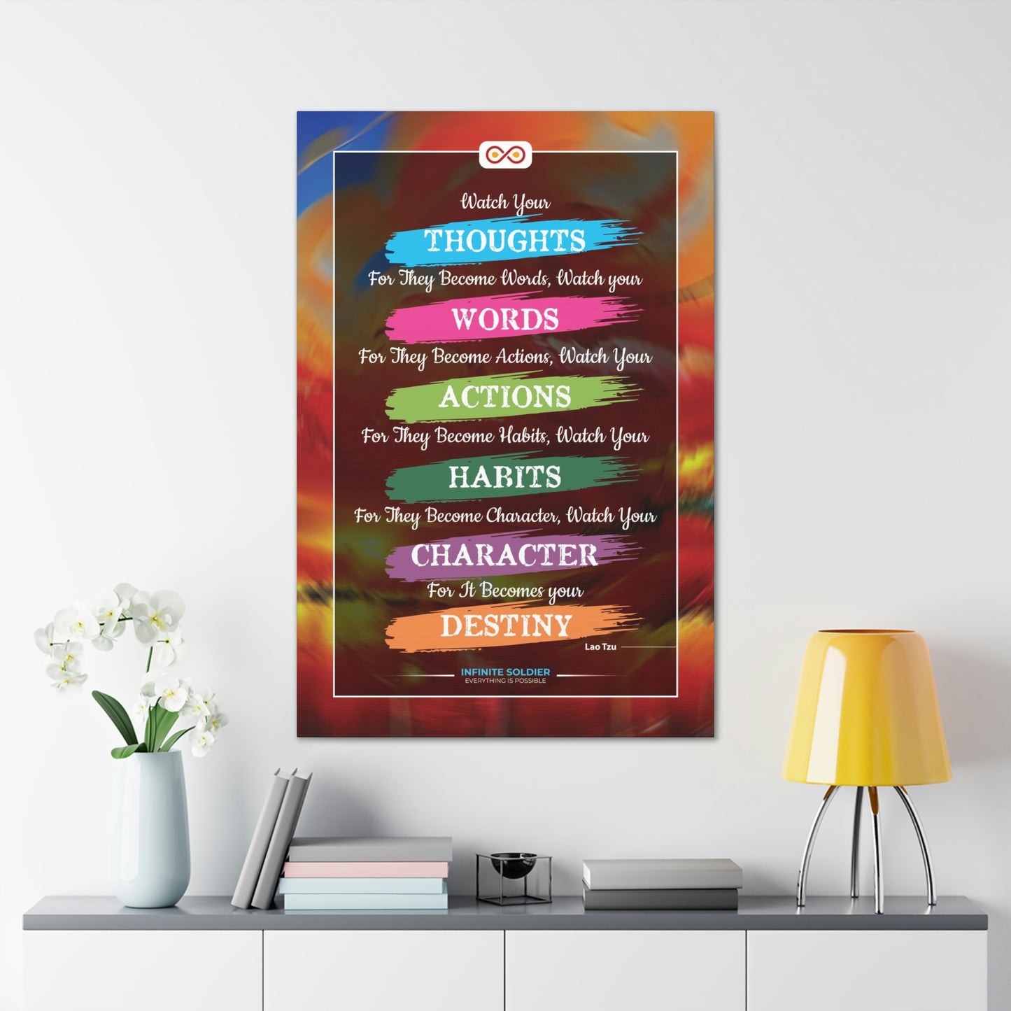 Lao Tzu Motivational Quote Vertical Canvas Poster | Infinite Soldier
