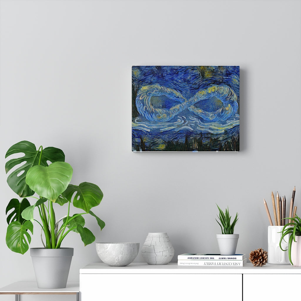 Infinite Galaxy Starry Night Inspired Stretched Canvas Print, Abstract Wall Art, Wall Decor, Canvas Art, Painting, Digital Artwork
