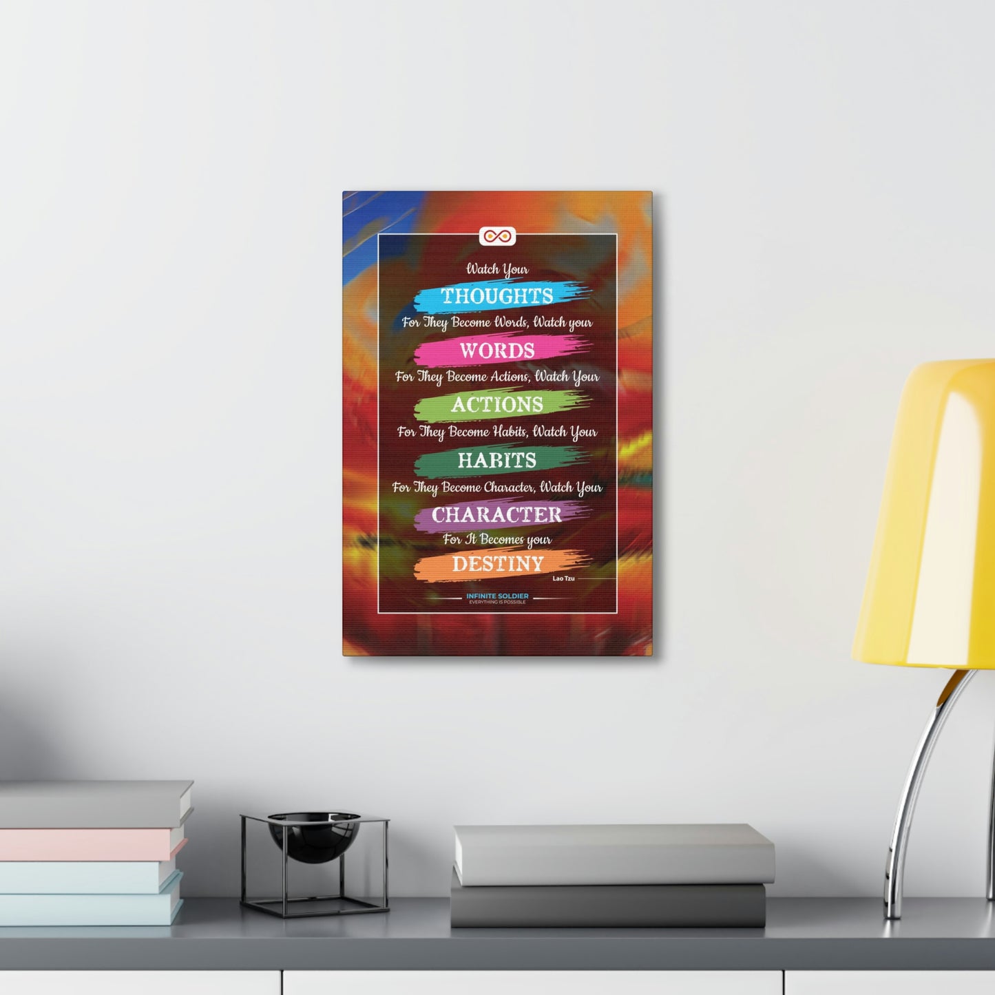 Lao Tzu Motivational Quote Vertical Canvas Poster | Infinite Soldier