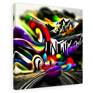 Do you want to slide down infinite mountains Infinity street art colourful airbrush art watercolor cosmic infinity moonscape