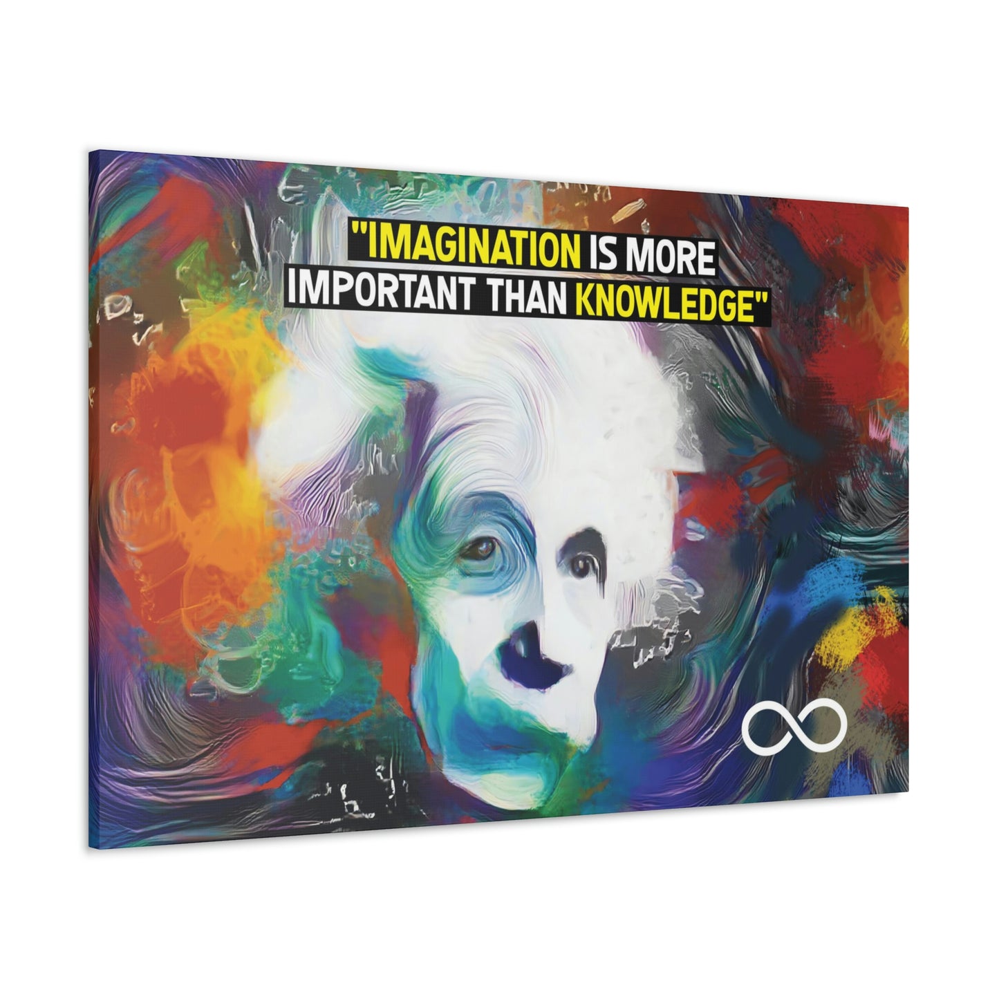 Einstein's 'Imagination Is More Important Than Knowledge' Motivational Scientific Canvas Poster