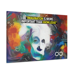 Einstein's 'Imagination Is More Important Than Knowledge' Motivational Scientific Canvas Poster