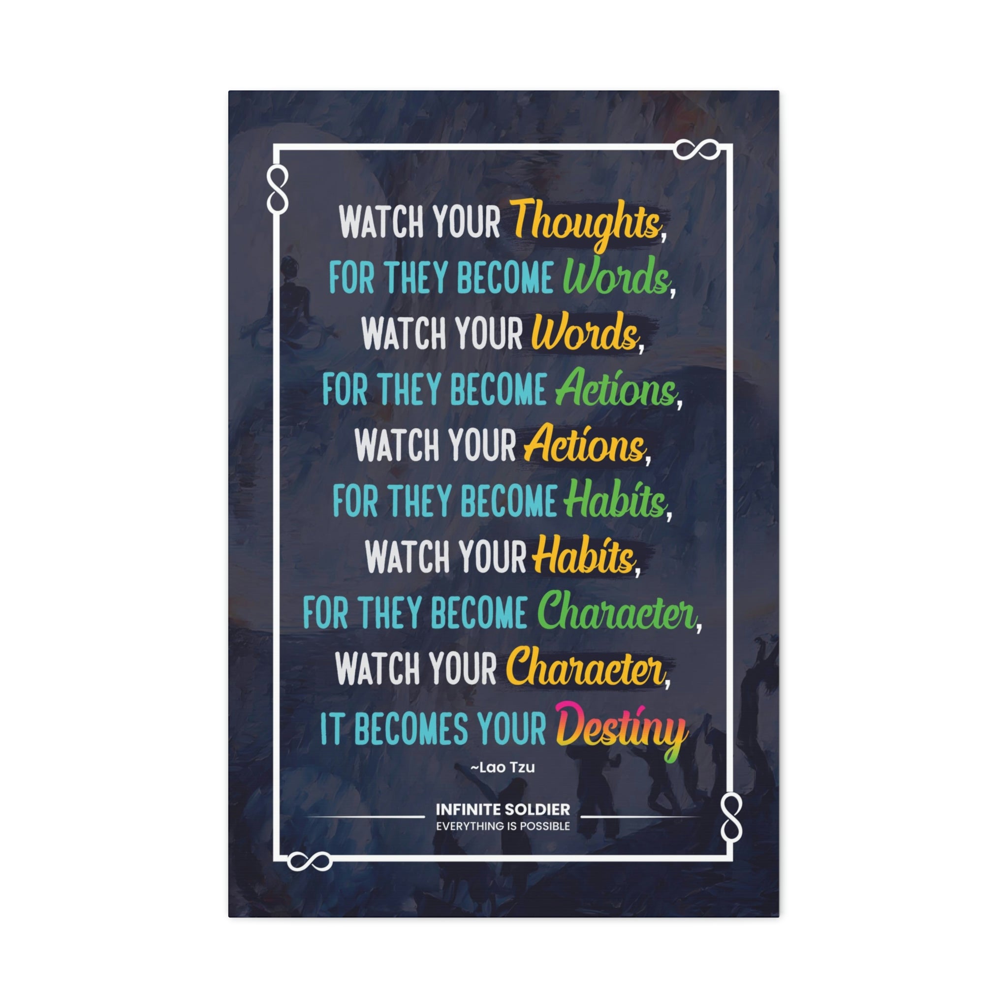 Lao Tzu Inspirational Quote Canvas Poster | Infinite Soldier