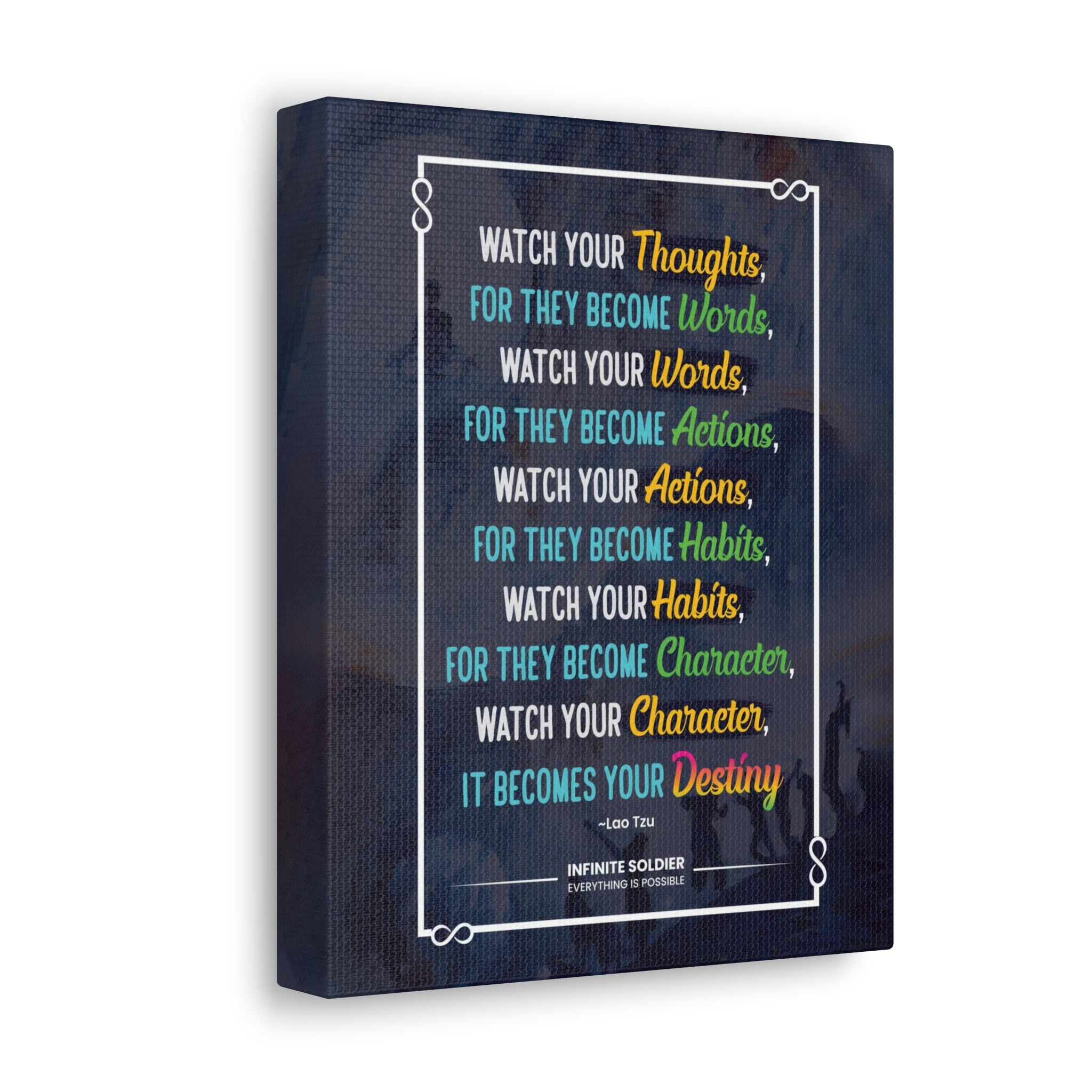 Lao Tzu Inspirational Quote Canvas Poster | Infinite Soldier