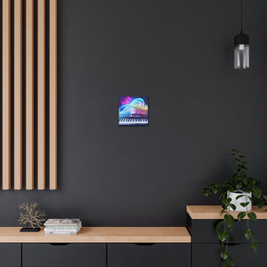 Blue Infinity Piano Mounted Canvas Wall Art