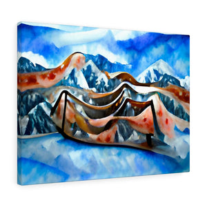 Slide Down Infinite Mountains acrylic art wet brush watercolor