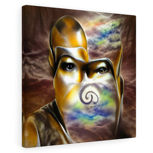 I am a peaceful warrior infinity airbrush art charcoal drawing