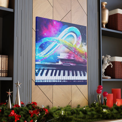 Blue Infinity Piano Mounted Canvas Wall Art