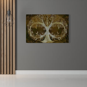 Brown Infinite Tree Of Life Wall Art, Canvas Painting, Infinity , Fine Canvas Print, Wall Decor, Abstract, Digital Art, Family Tree Artwork