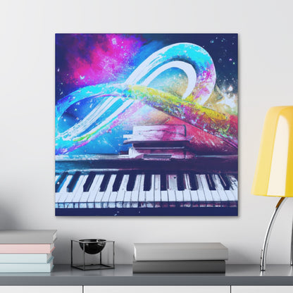 Blue Infinity Piano Mounted Canvas Wall Art