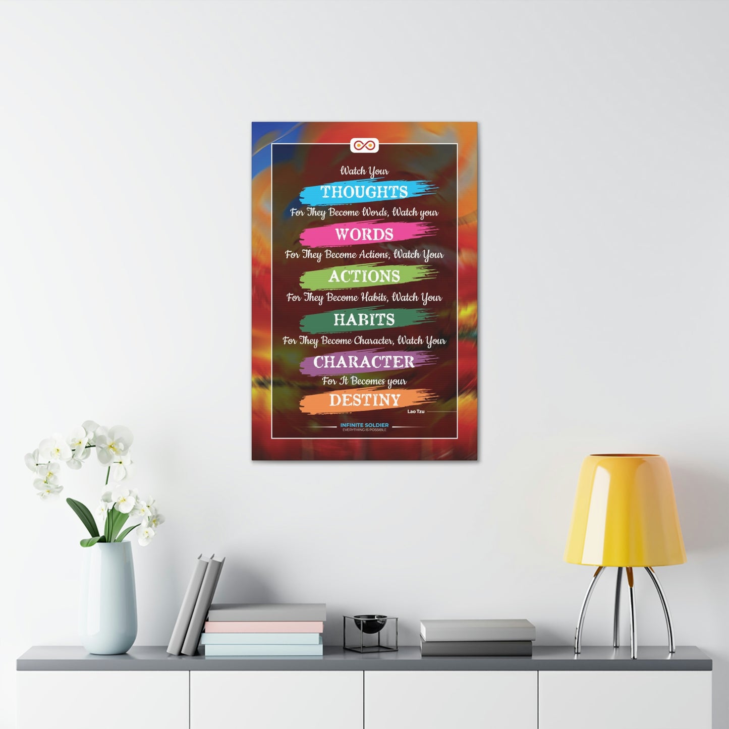 Lao Tzu Motivational Quote Vertical Canvas Poster | Infinite Soldier