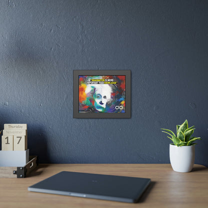 Einstein's Imagination Is More Important Than Knowledge Framed Motivational Canvas Poster