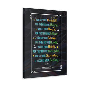 Inspirational Lao Tzu Quote on Black Canvas | Infinite Soldier