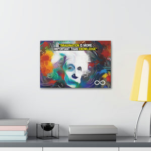 Einstein's 'Imagination Is More Important Than Knowledge' Motivational Scientific Canvas Poster