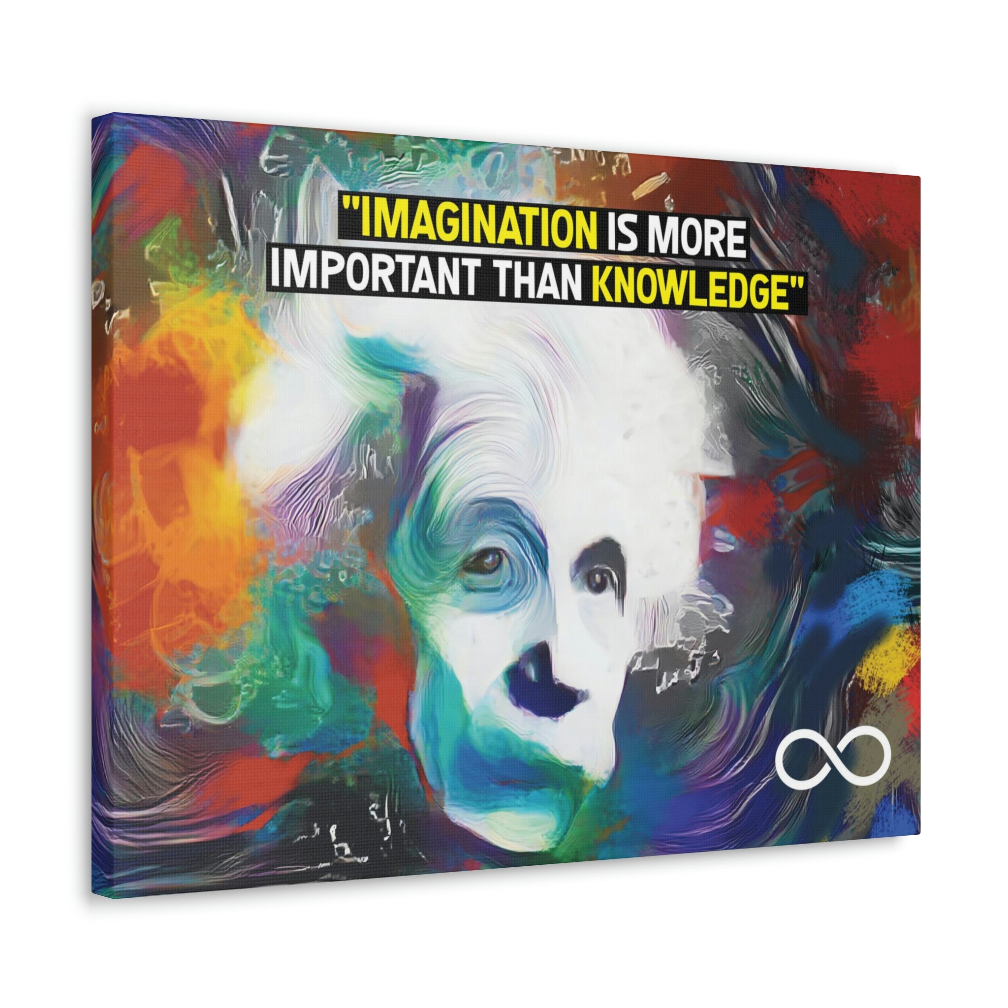 Einstein's 'Imagination Is More Important Than Knowledge' Motivational Scientific Canvas Poster
