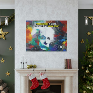 Einstein's 'Imagination Is More Important Than Knowledge' Motivational Scientific Canvas Poster