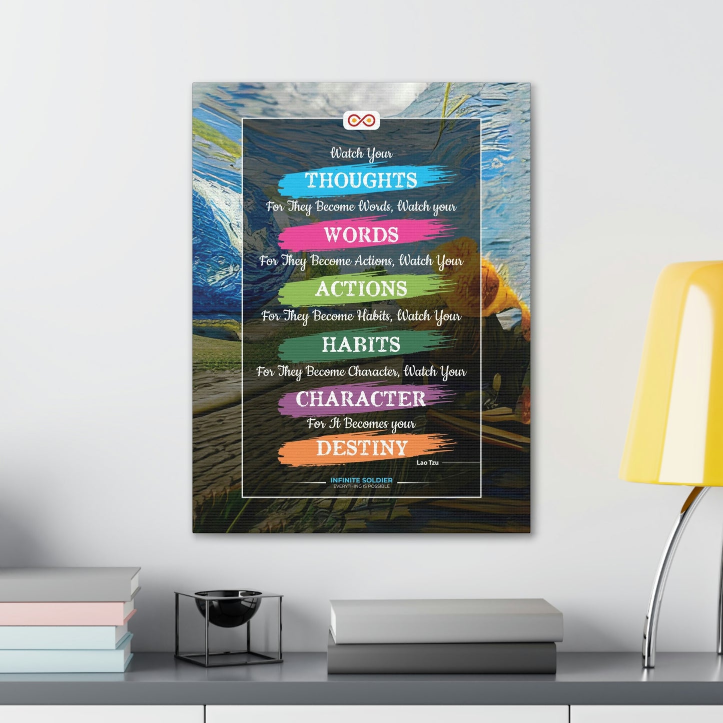 Watch Your Words, Thoughts, Habits Motivational Quote Poster | Infinite Soldier