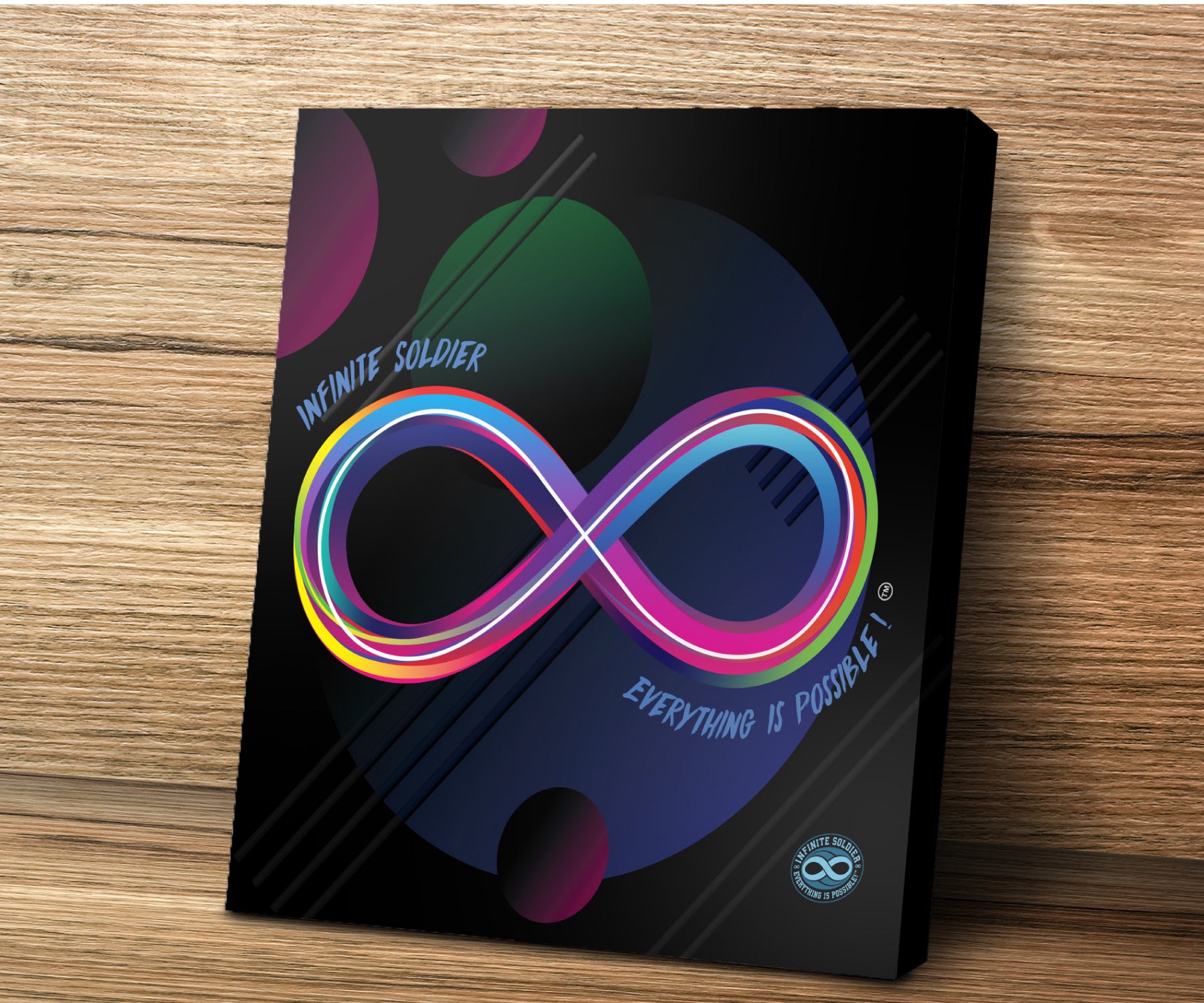 Infinity Symbol Canvas Art Wall Print - 12" x 12" square 