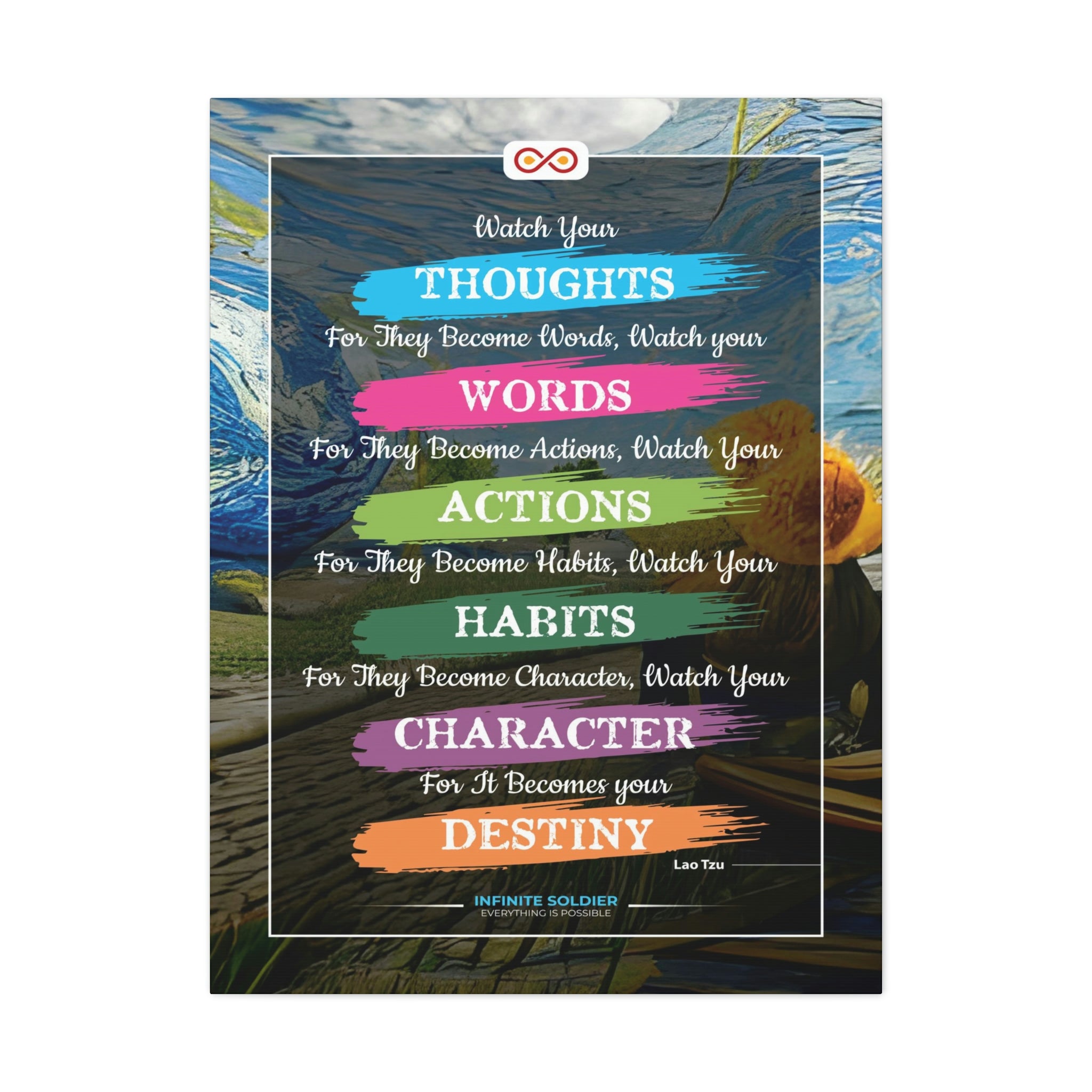 Watch Your Words, Thoughts, Habits Motivational Quote Poster | Infinite Soldier