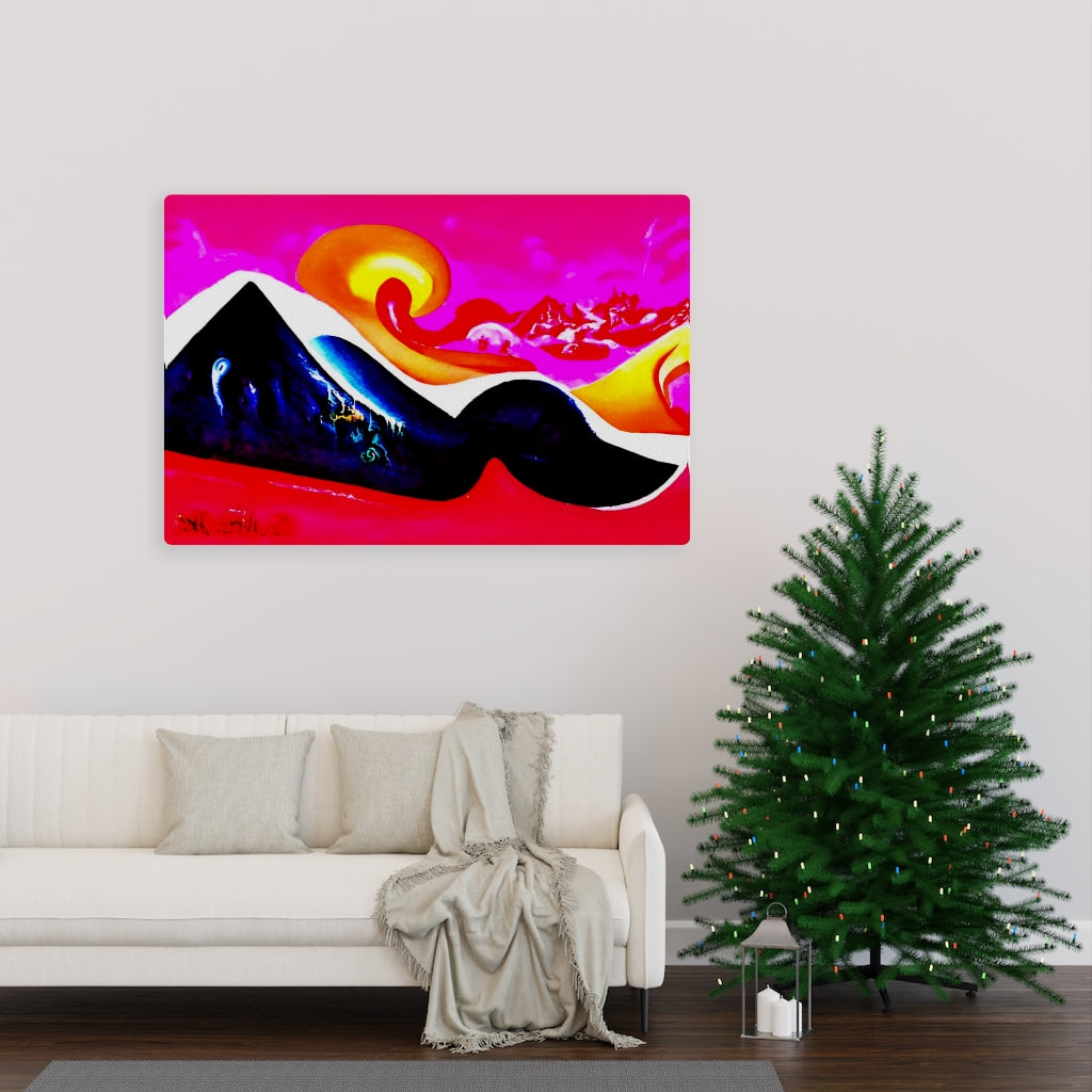 Colorful Infinite Mountains Haze Canvas Art - Surreal Fantasy Landscape | Infinite Soldier