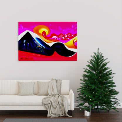 Colorful Infinite Mountains Haze Canvas Art - Surreal Fantasy Landscape | Infinite Soldier