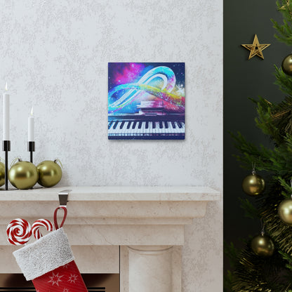 Blue Infinity Piano Mounted Canvas Wall Art