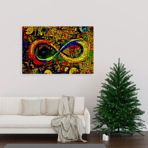 Infinite Galaxy's Mosaic Infinity Window Painting, Infinity Wall Art, Canvas Art, Wall Decor, , Abstract, Digital Artwork