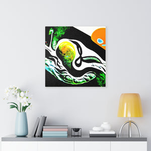 Sperm and Egg Collide street art futuristic  glowing neon spiraling