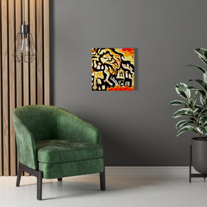 Lion Roaming Through Jerusalem detailed painting acrylic art watercolor
