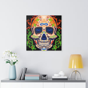 Colorful Infinity Sugar Skull Canvas Wall Art