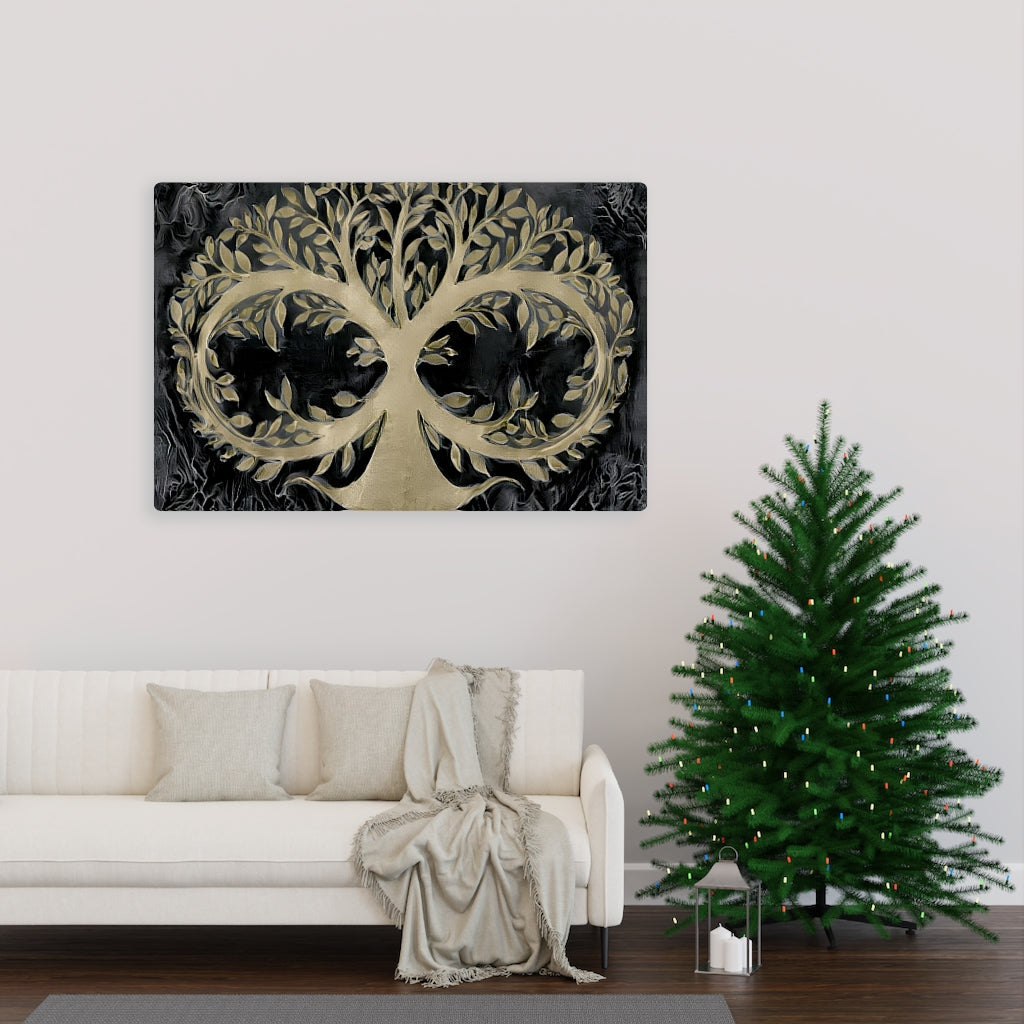 Infinity 'Tree Of Life' Black Chrome Wall Art