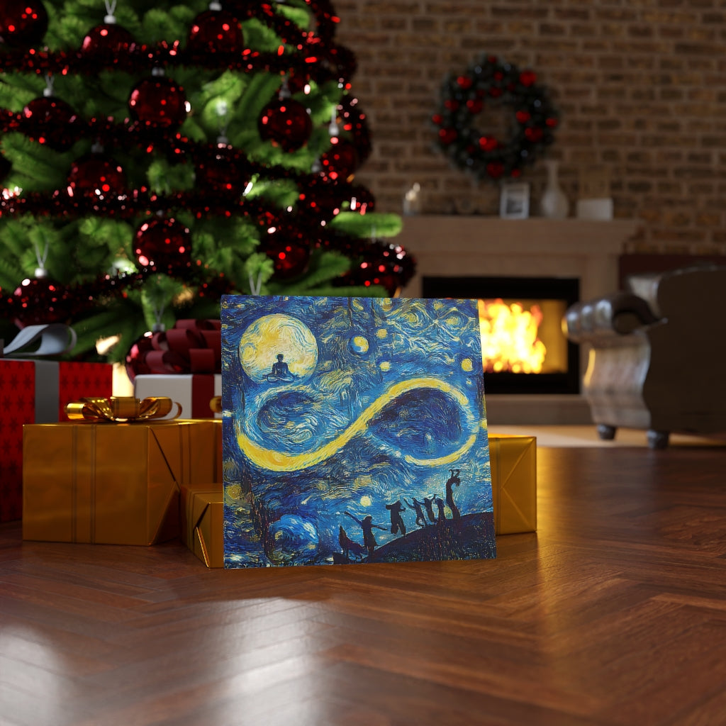Infinity Moon Light Gathering, Starry Night Inspired Canvas Painting, Canvas Art Print, Wall Decor, Canvas Painting , Large Wall Art
