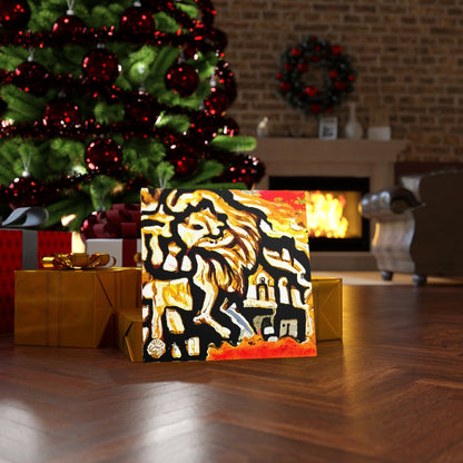 Lion Roaming Through Jerusalem detailed painting acrylic art watercolor