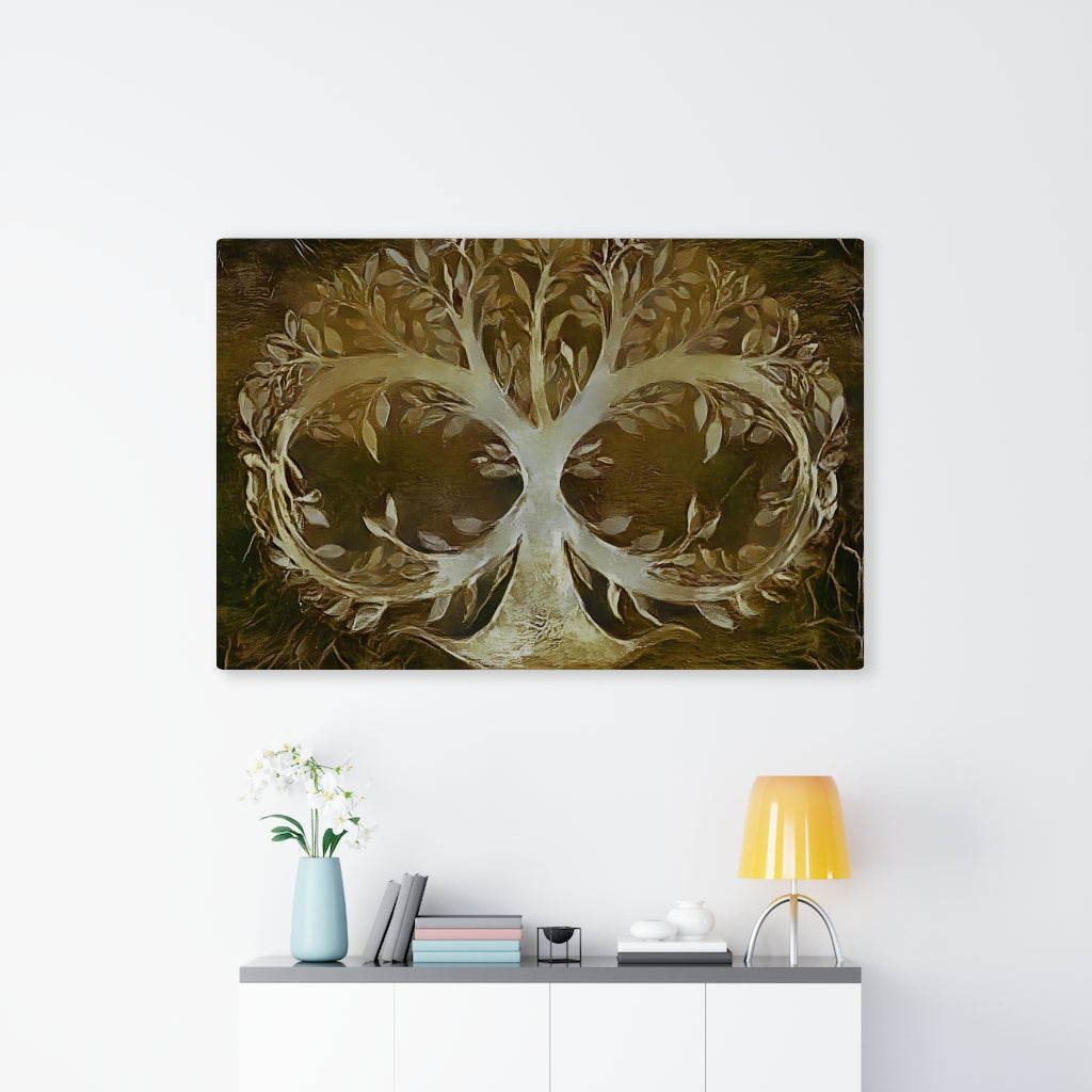 Brown Infinite Tree Of Life Wall Art, Canvas Painting, Infinity , Fine Canvas Print, Wall Decor, Abstract, Digital Art, Family Tree Artwork