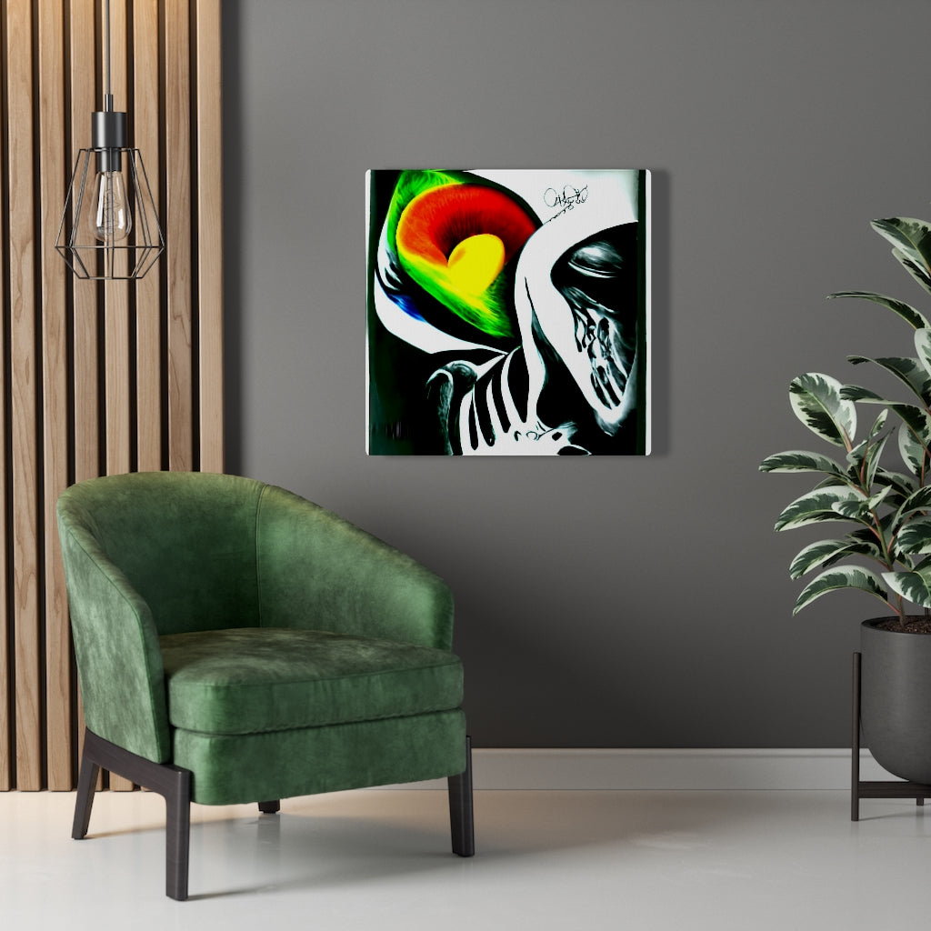 Death does not part, only the lack of love Sugar Skull infinity charcoal drawing colourful