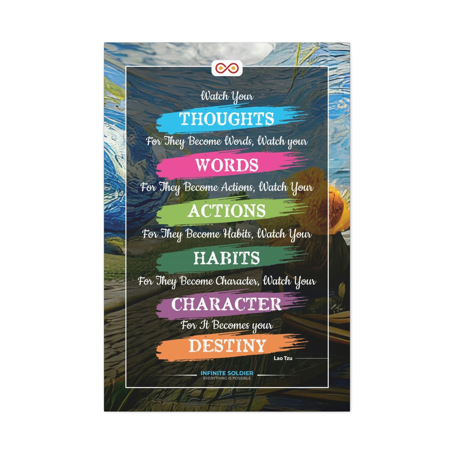 Watch Your Words, Thoughts, Habits Motivational Quote Poster | Infinite Soldier