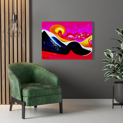 Colorful Infinite Mountains Haze Canvas Art - Surreal Fantasy Landscape | Infinite Soldier