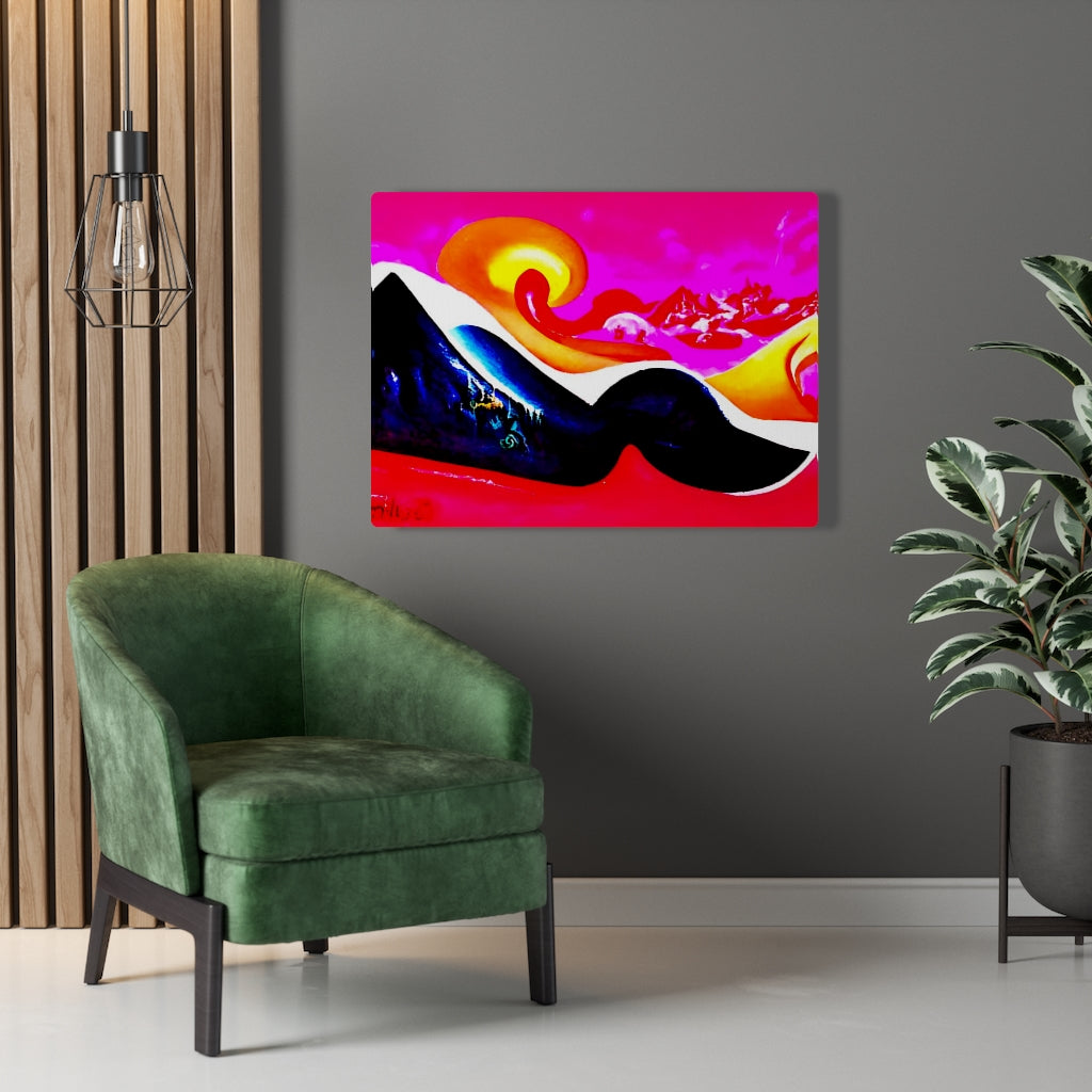 Colorful Infinite Mountains Haze Canvas Art - Surreal Fantasy Landscape | Infinite Soldier