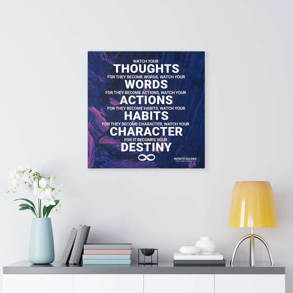 Watch Your Thoughts Mounted Canvas Poster Print