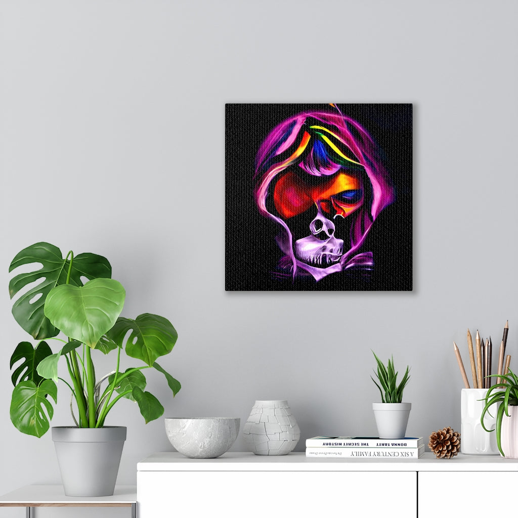 Death does not part, only the lack of love Purple Sugar Skullcharcoal drawing acrylic art airbrush art.jpg1