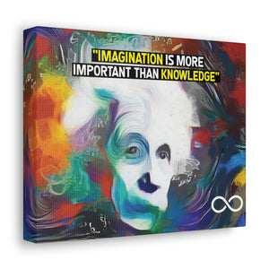 Einstein's 'Imagination Is More Important Than Knowledge' Motivational Scientific Canvas Poster