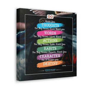Mental Health Poster Watch Your Thoughts Motivational Square Canvas Poster | Infinite Soldier