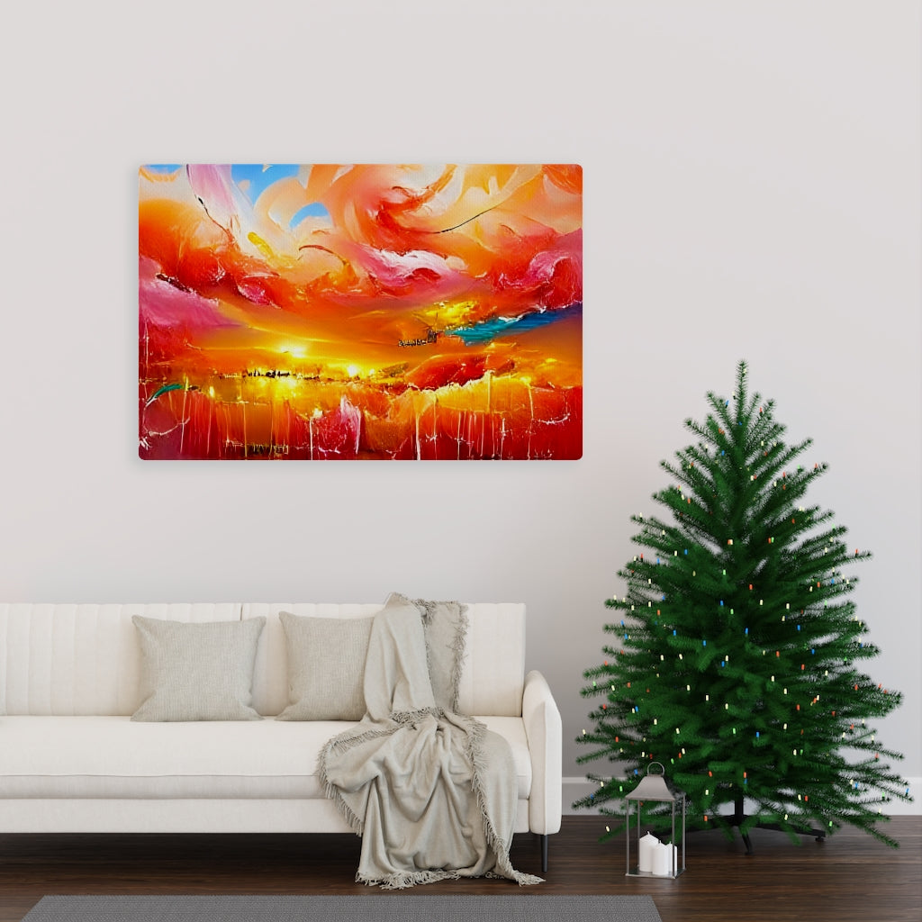 Stunning Sunset In Heaven fantasy action painting detailed painting
