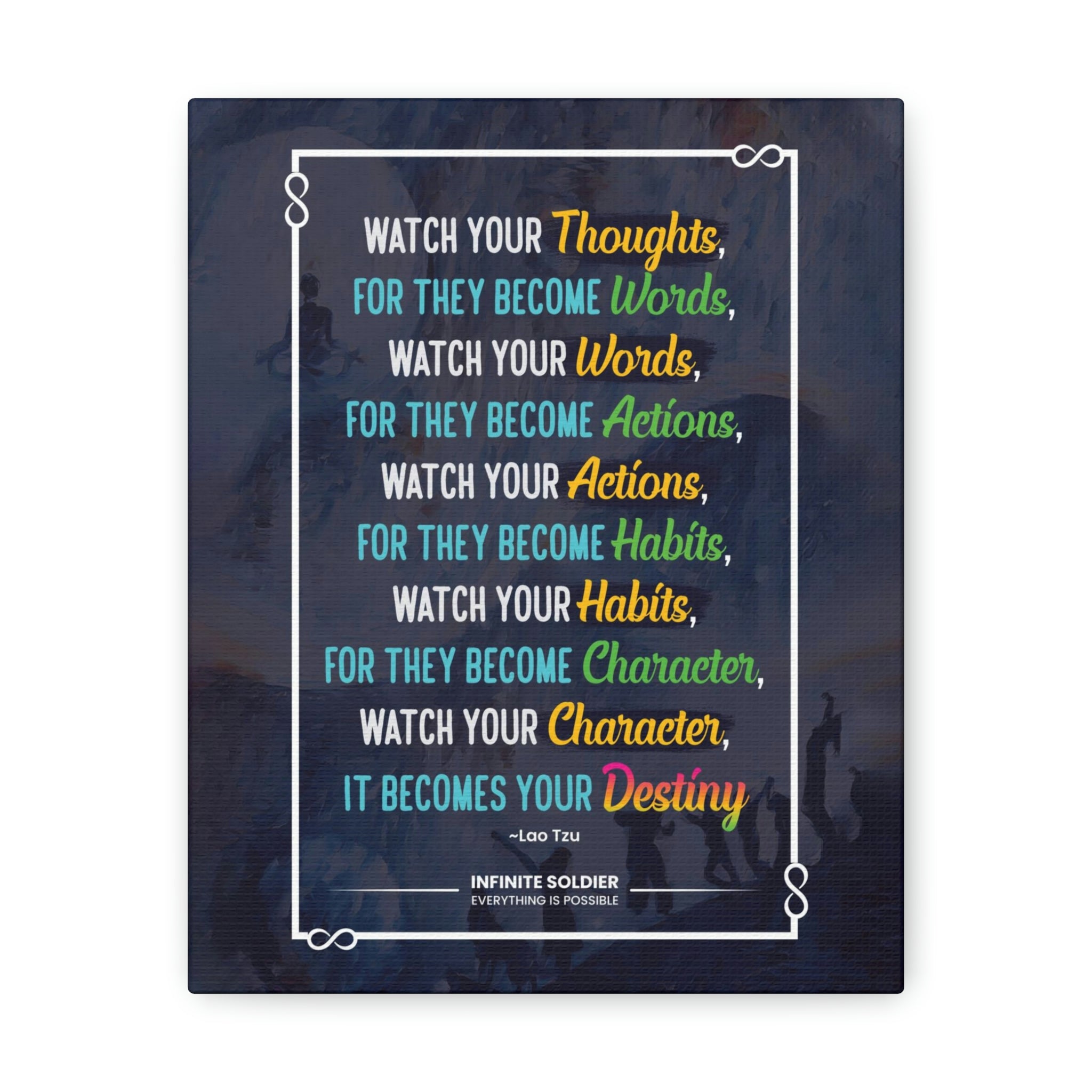 Lao Tzu Inspirational Quote Canvas Poster | Infinite Soldier