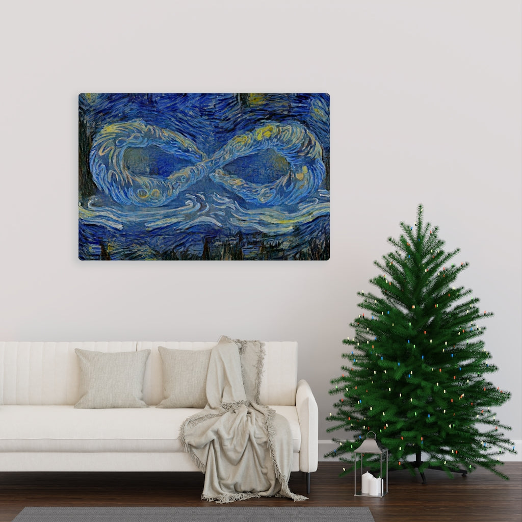 Infinite Galaxy Starry Night Inspired Stretched Canvas Print, Abstract Wall Art, Wall Decor, Canvas Art, Painting, Digital Artwork