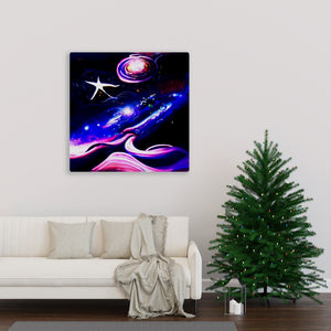 When Midnight sighs infinity cosmic space radiant airbrush art acrylic