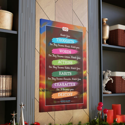 Lao Tzu Motivational Quote Vertical Canvas Poster | Infinite Soldier